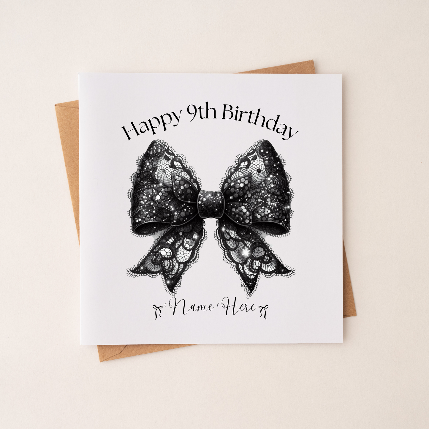 Black Bow Birthday Card