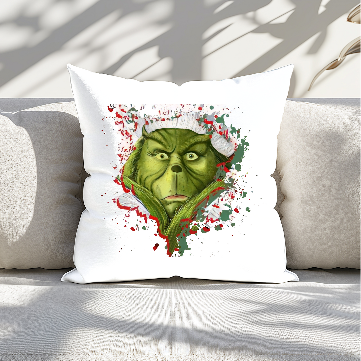 Grinch Face Cushion Cover