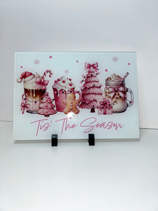 Pink Tis The Season A4 Chopping Board