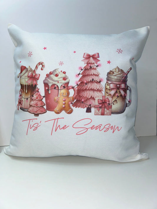 Tis The Season Pink Cushion Cover