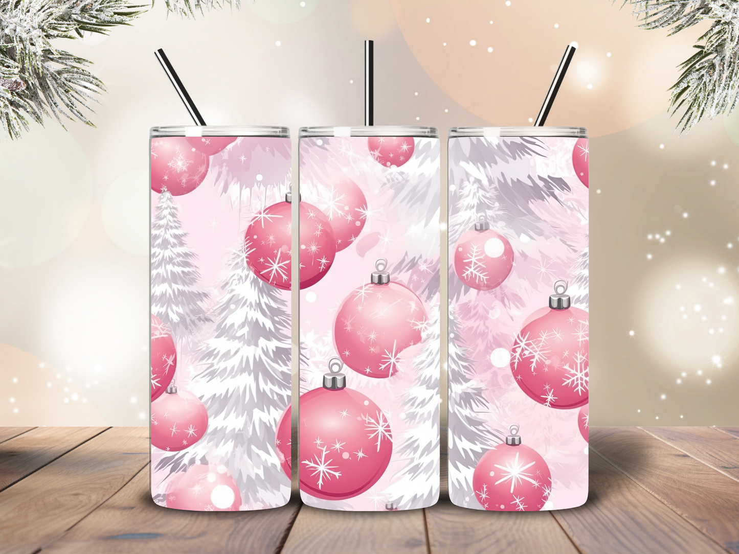 Pink Christmas 20oz Tumbler