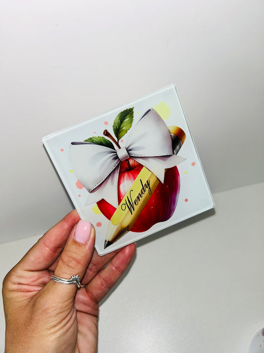 Teacher Apple Ceramic Coaster
