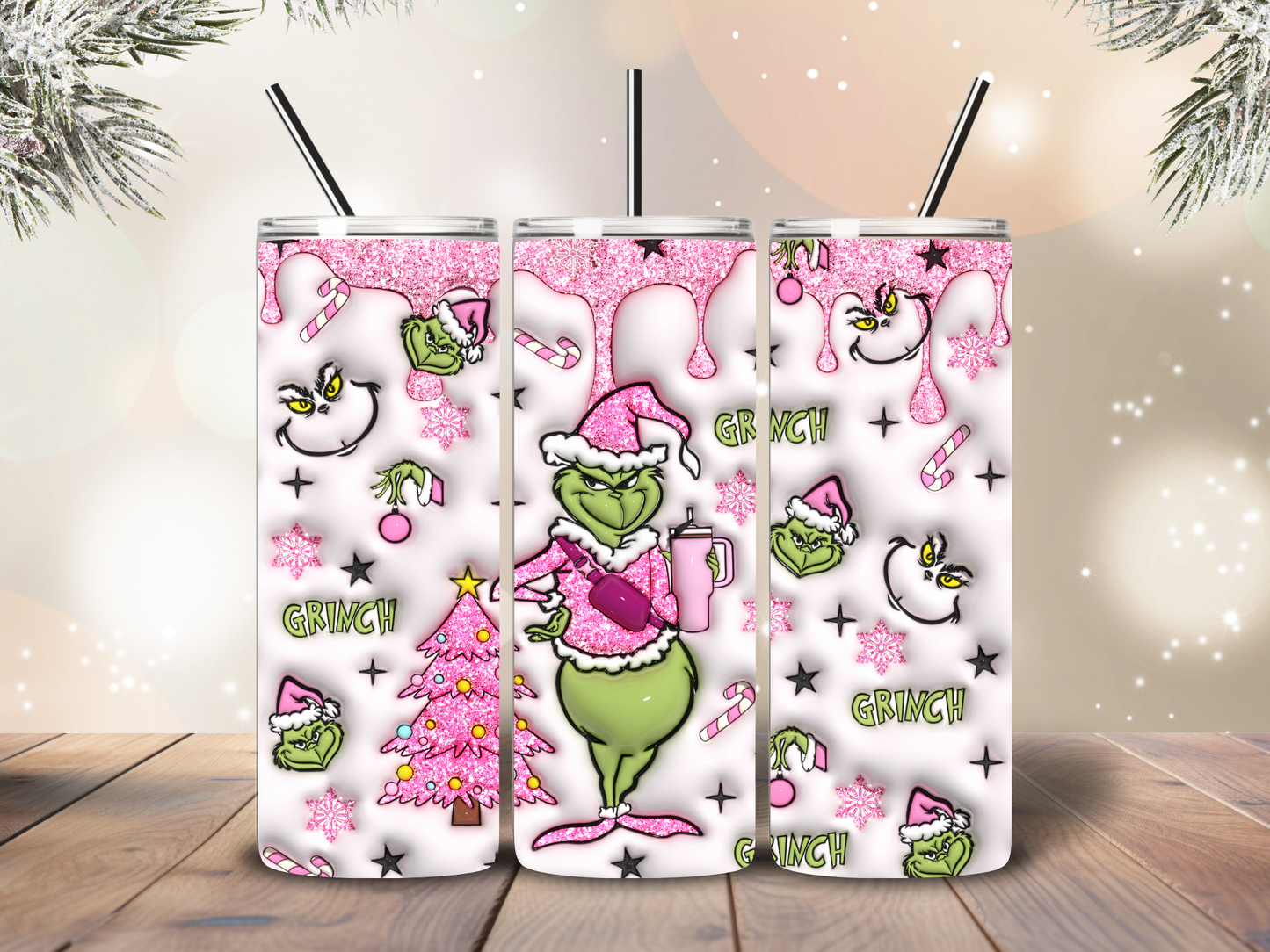 Pink Grinch 20oz Tumbler